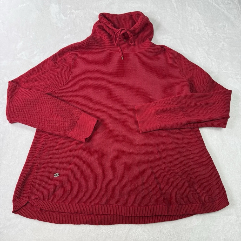 LAUREN RALPH LAUREN Sweater Womens Plus 1X Thermal Waffle Rib Funnel Neck Cotton